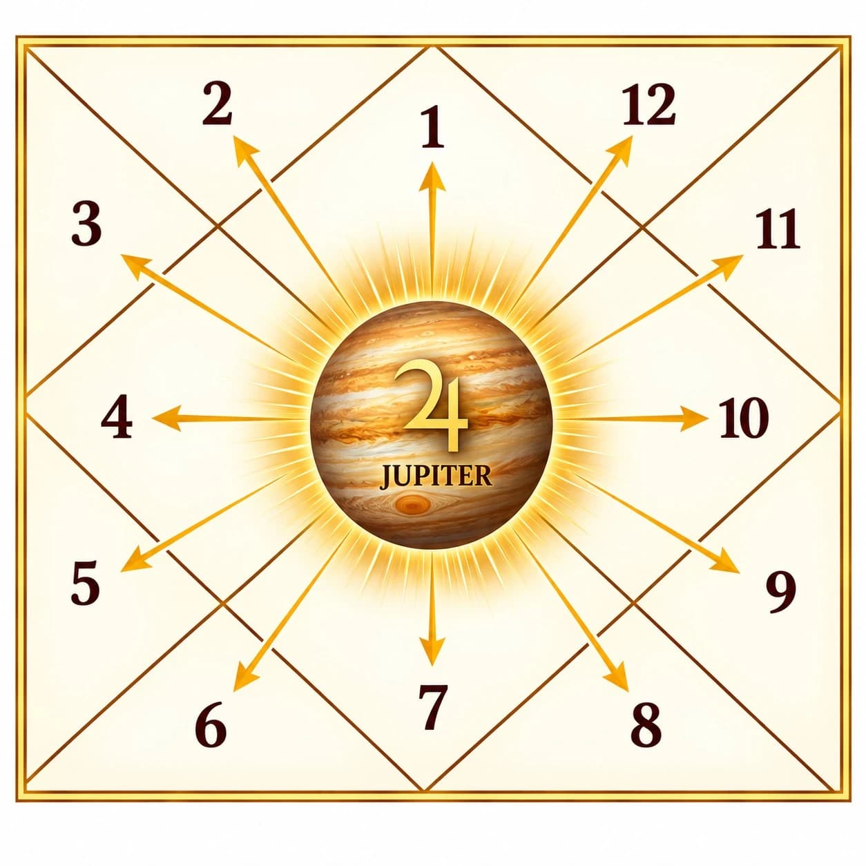 Jupiter in all houses of the birth chart