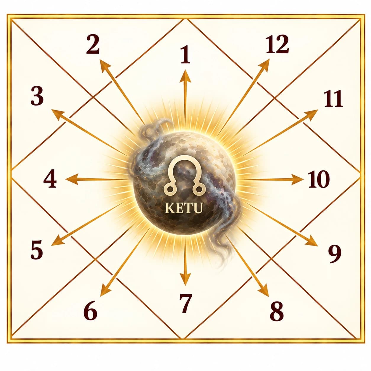 Ketu in all houses of the birth chart